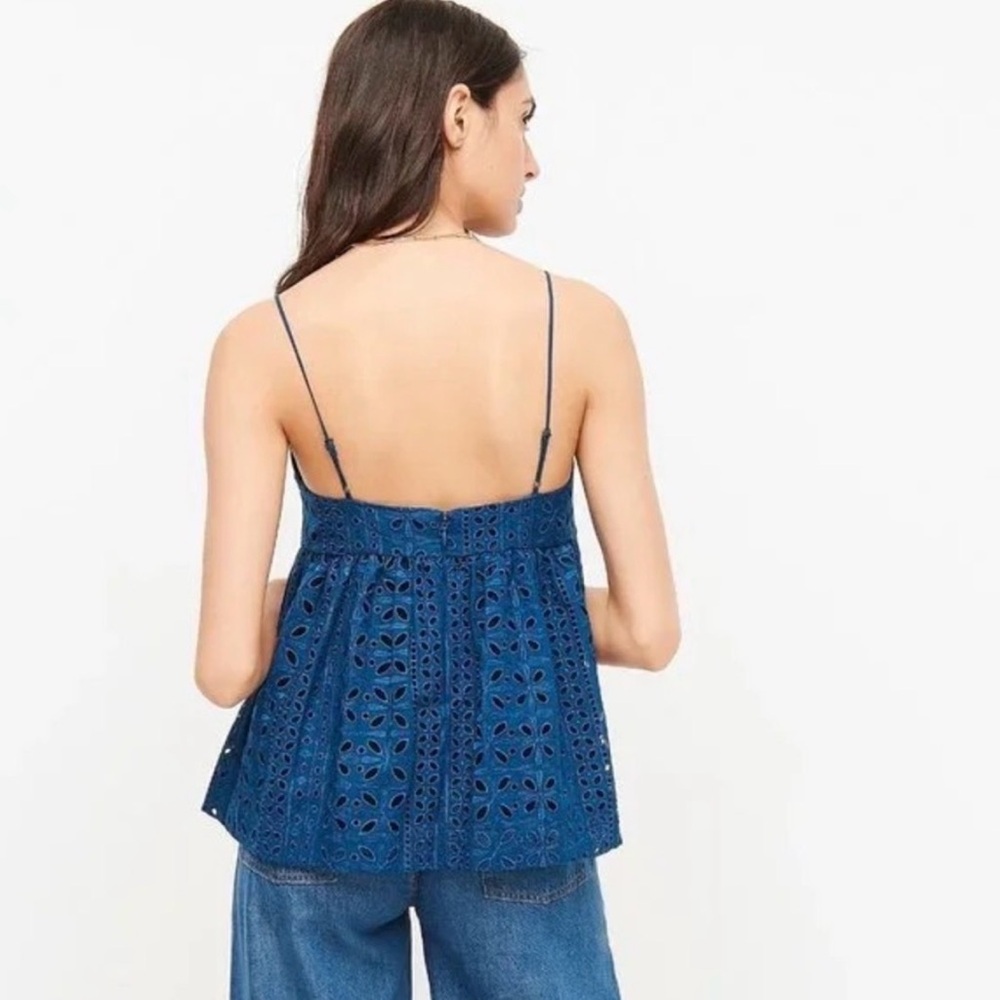 J Crew White Eyelet Women’s Babydoll Camisole Top Small, Cottagecore Beach Boho - Picture 9 of 9